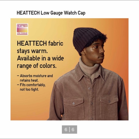 Uniqlo Heattech black ribbed beanie winter hat - Picture 9 of 9